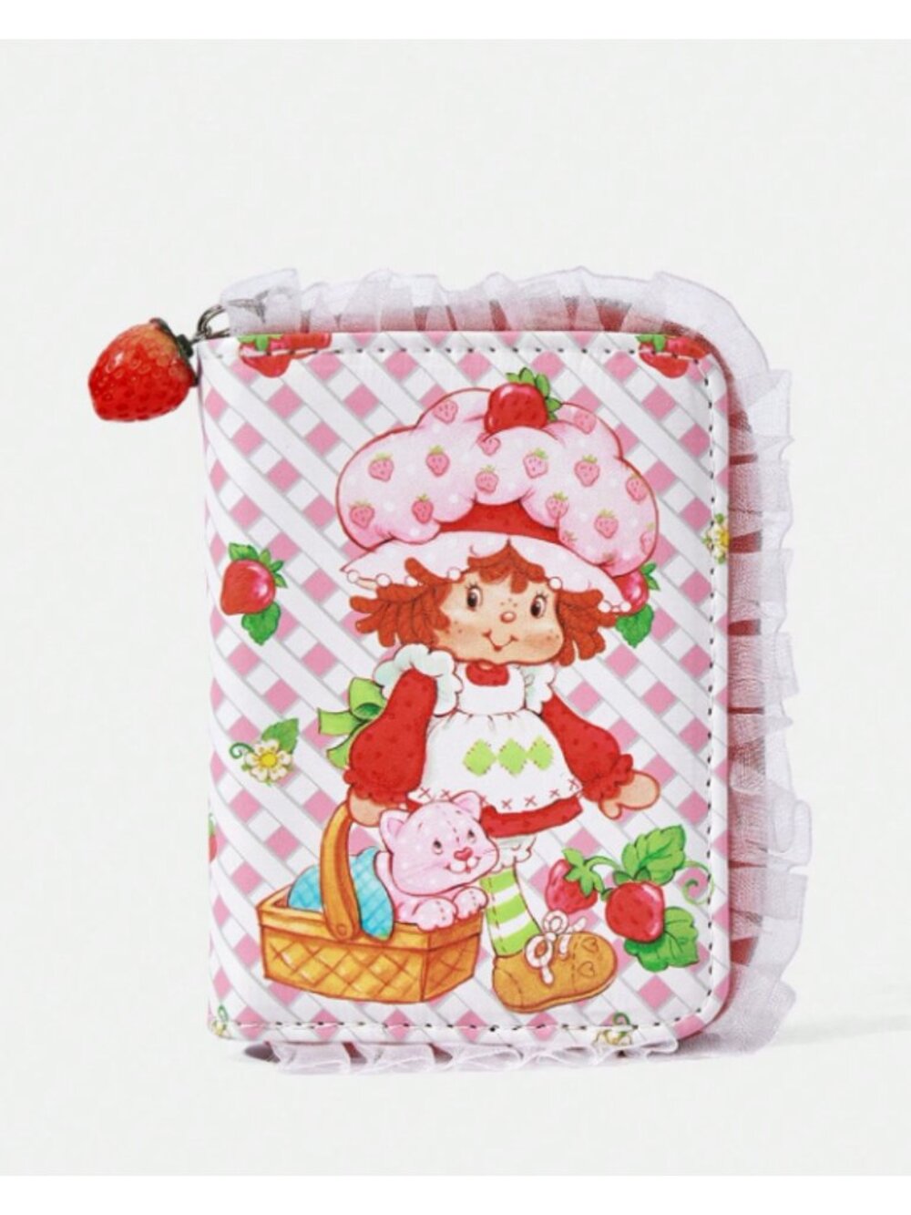 Strawberry Shortcake Vintage Strawberry Girl Women's Lace Trim Short Wallet